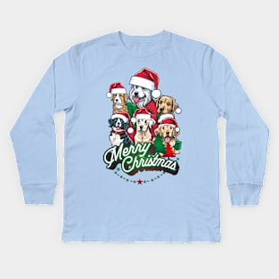 Merry Christmas Dogs! Kids Long Sleeve T-Shirt